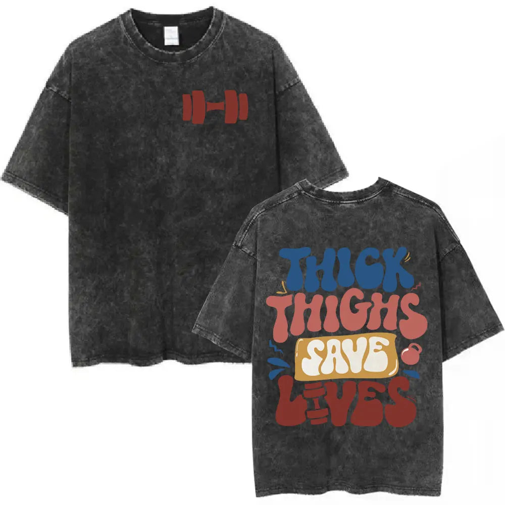 Gym Rat Muscle Mommy Pump Cover Vintage Washed T-shirt Powerlifting Workout Bodybuilding T Shirt Men Women Fitness Loose Tshirt