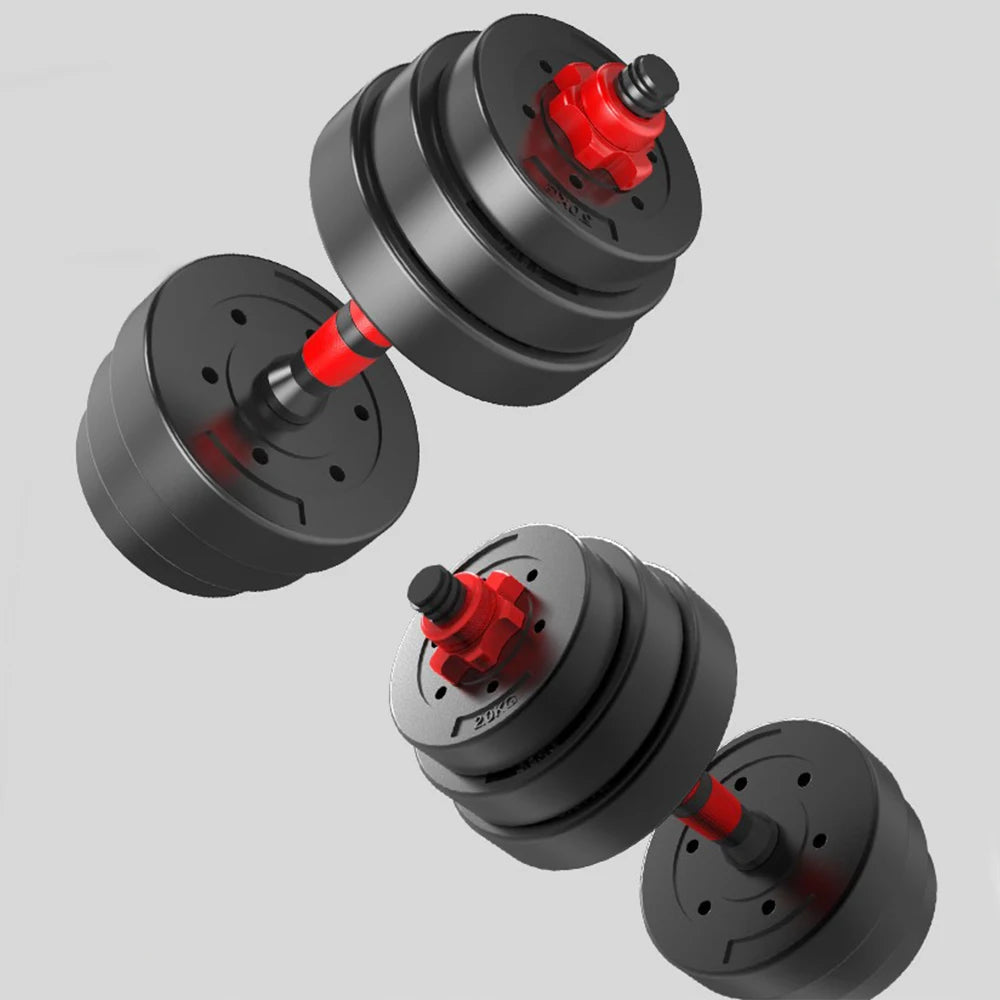 Dig Together, Adjustable dumbbells 20 kg, 2in1 Men's and Women's Danger BodyBuilding Kit, Black Red/Black