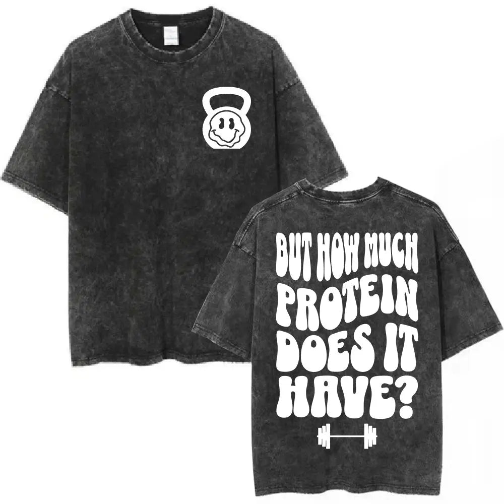 Gym Rat Muscle Mommy Pump Cover Vintage Washed T-shirt Powerlifting Workout Bodybuilding T Shirt Men Women Fitness Loose Tshirt