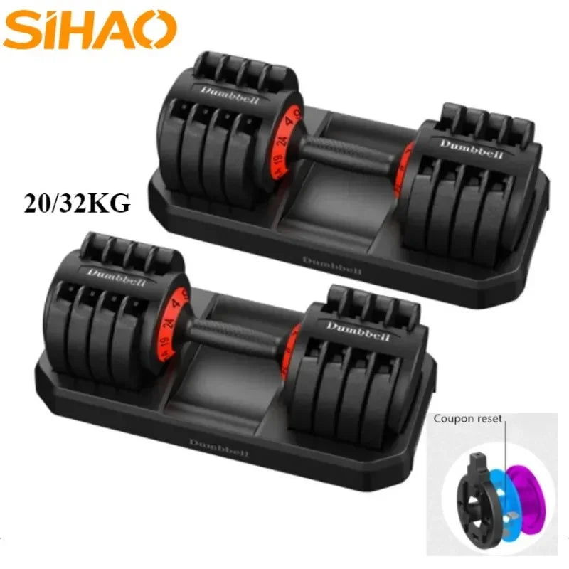VEVOR Adjustable Steel Dumbbell 24/40KG 52.5/90LBS Fitness for Home Gym, Arm & Muscle Training with QuickLock System (Red/Black)